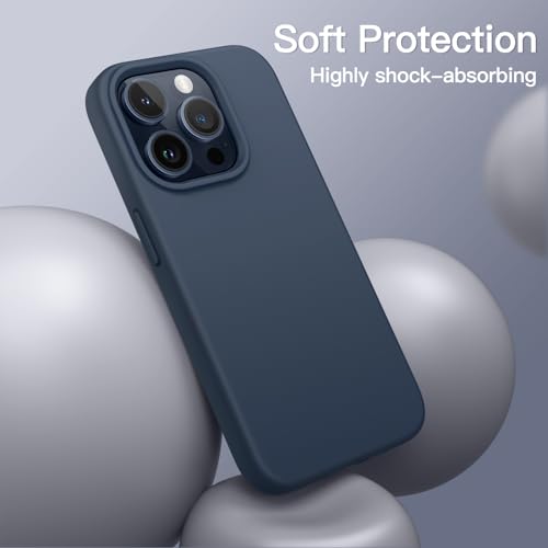 Image of JETech Silicone Case for iPhone 15 Pro, Storm Blue | Silky Soft Touch, Shockproof Cover, Scratch Resistant, Microfiber Lining