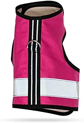 Kitty Holster - Reflective Cat Harness, High-Visibility Harness for Cats for Daytime and Nighttime, Secure Cat Vest for Walking and Travelling, Breathable and Washable Cotton, M to L, Flamingo Pink