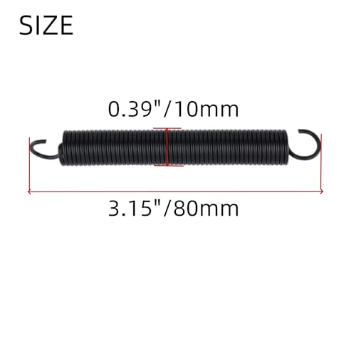 Image of Mcredy 10 Pcs Extension Spring Assortment Kit 3.15 Inch Black Stainless Steel Dual Hook Compression Springs for Industrial Machinery Repairing