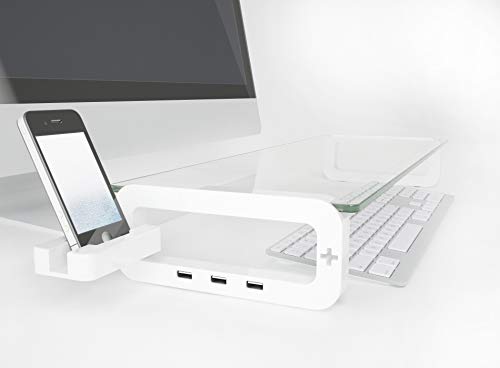 UBOARD SMART - USB Multiboard for your iMac and iPhone (Built-in 3 Port USB 2.0 Hub) - White