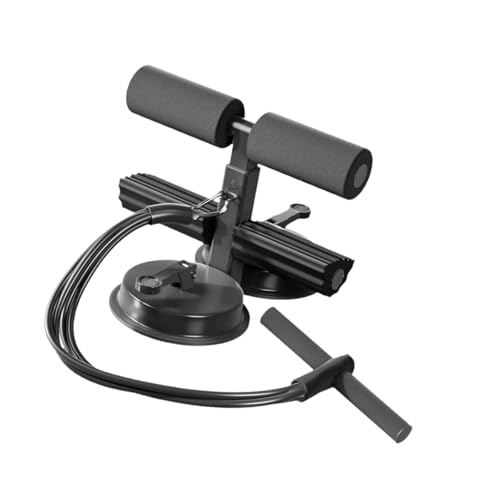 Menolana Sit up Bar with Resistance Floor Holder with 2 Strong Suction Cups Ab Machine Adjustable Situp Bar for Belly Women Men Office, black