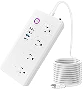 Zigbee Smart Power Strip Surge Protector, Extension Cord w/ 4 Individually Controlled AC Outlets ...