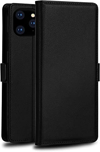 Étui en cuir véritable pour iPhone 13 Pro Max : protection folio élégante avec fentes pour cartes