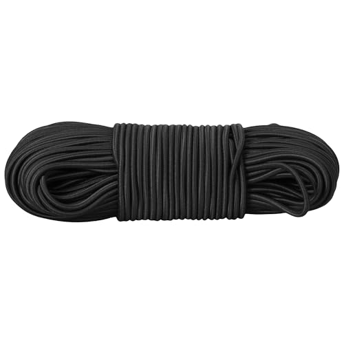PRETEX Corda Elastica - Ø 3 mm x 30 m - Durevole per Teloni e Striscioni - Cinghia Portapacchi per Lavori Fai da Te e Imballaggio - Resiste alle Intemperie e ai Raggi UV - Nero