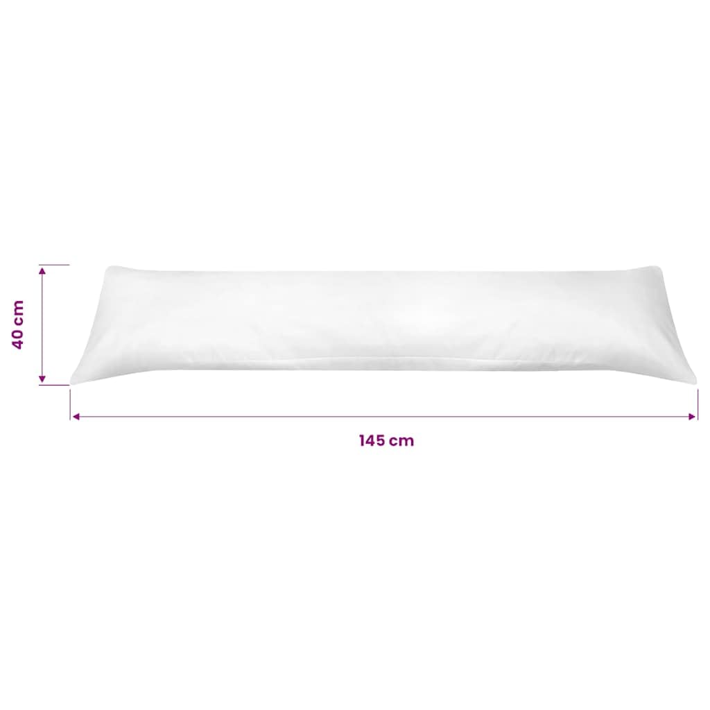 Almohada para dormir de lado, 40 x 145 cm, color blanco, con funda de microfibra, relleno de algodón PP, para reposacabezas, apoyo cervical, comodidad para dormir