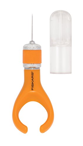 Fiskars Finger-Bastelmesser/Cutter, Für Rechts- und Linkshänder, Gesamtlänge: 10,7 cm, Qualitätsstahl/Kunststoff, Orange, Softgrip, 1024409
