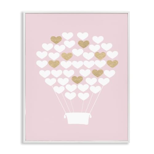 Heart Hot Air Balloon Fantasy, 16 x 20 Inch Framed Giclée Print