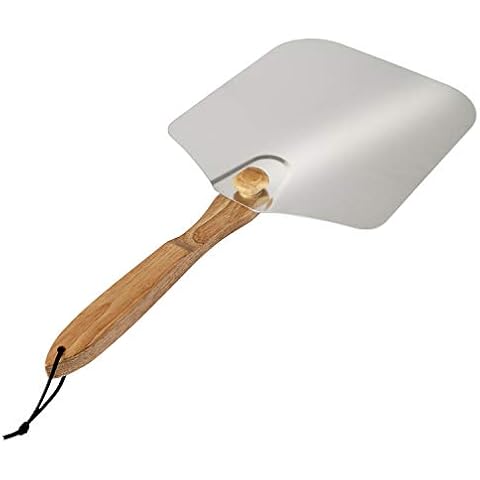 Honey-Can-Do 12 x 14-Inch Foldable Pizza Peel, Chrome, Wood Cover