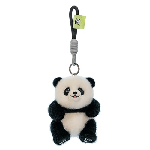 Tizee Panda Keychain - Plush Stuffed Animal Pendant for Car Keys, Backpacks, and Handbags