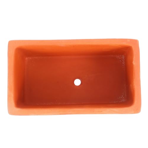 Milisten Kleiner Rechteckiger Terrakotta Pflanzkübel Für Sukkulenten Und Bonsai Indoor Und Tischdekoration Robuste Langlebige Terrakotta Mit Abflussloch Größe Für Kleine