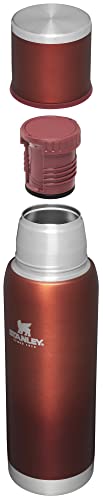 Image of Stanley Adventure-To-Go Vacuum Bottle 1.1 qt | Wide Mouth with Leakproof Cup Lid | Keep Drinks Hot or Cold | Packable for Travel | Insulated Stainless Steel Thermal Bottle | BPA-Free | Clay Glow