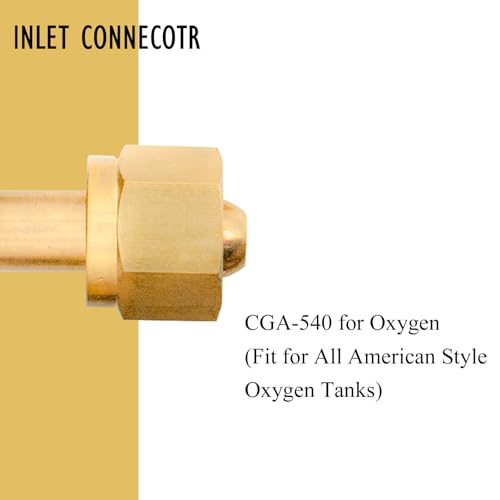 Image of Oxygen Regulator for Gas Cutting Welding Torch, CGA540 Inlet Connection Welding Oxygen Tank Regulator, CGA540 Nut Oxygen Welding Regulator