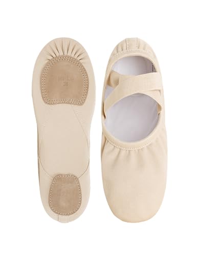 Dayrose Girls Ballet Shoes, Full Stretchy Ballet Slippers for Big Kids/Women