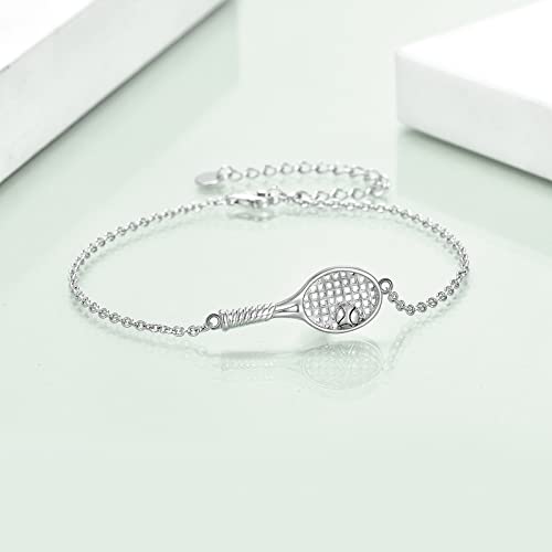 Yfn Tennis Racket Bracelets Sterling Silver Sport Jewelry Gifts For Women Girls Tennis Lover #TOP2