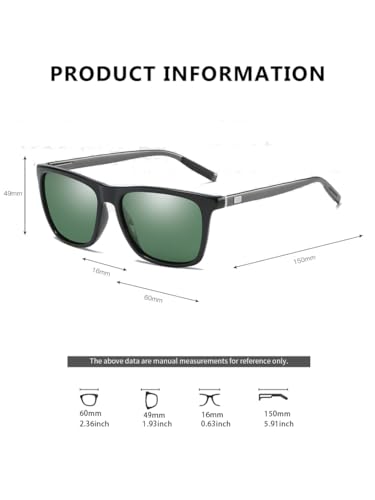 Polarized Rectangular Sunglasses for Men Trendy Retro Sun Glasses Driving Fishing UV Protection2