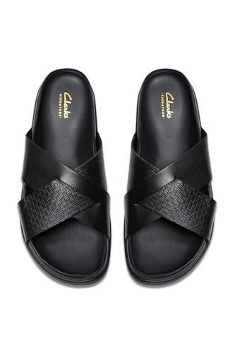 Clarks Mixte Torford Cross Sandal, Black Leather, 42 EU