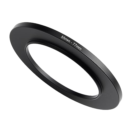 Image of 55mm to 77mm Step-Up Ring Filter Adapter,for All Brands UV ND CPL, Metal Ring Step-Up Rings Adapter Filter (55mm-77mm)