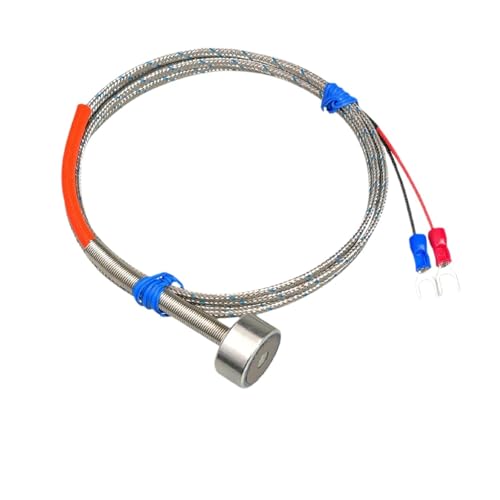 AIRUIXI Capteur de température Sensor de termopar de Superficie magnética Tipo K/PT100, sonda de Temperatura Resistente al Calor for Uso Industrial.(Pt100-3M -60-350)