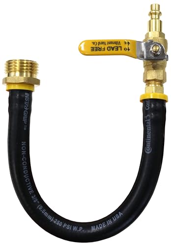 Vibrant Yard Co. LLC Winterize RV, Motorhome, Boat, Camper, and Travel Trailer: Air Compressor Quick-Connect Plug to Male Garden Hose Faucet Blow Out Adapter with Valve, 14' Long, Lead-Free