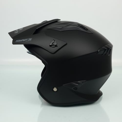 Casco Swaps Trooper S769 negro mate de moto trial y SSV en talla grande XXL 61cm 3