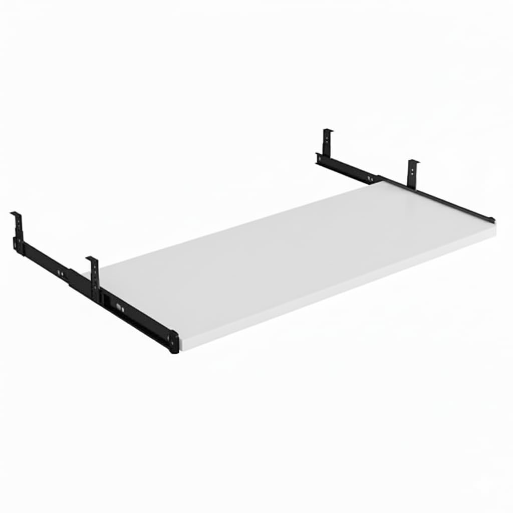 Heavy Duty Wooden Keyboard Tray for Table with Height Adjustable- Perfect for Office & Home (24x10 Inches, White)-image-31