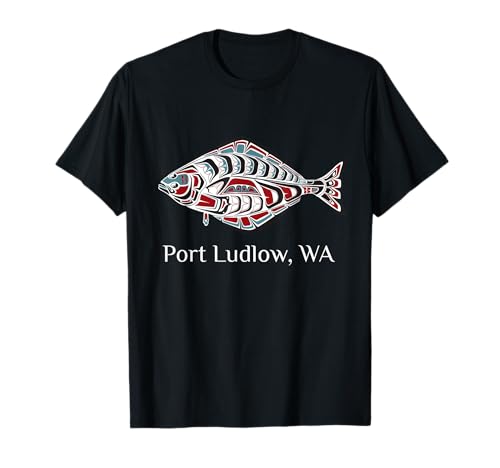 Port Ludlow Washington PNW Tribal de Halibut Nativo Americano Camiseta