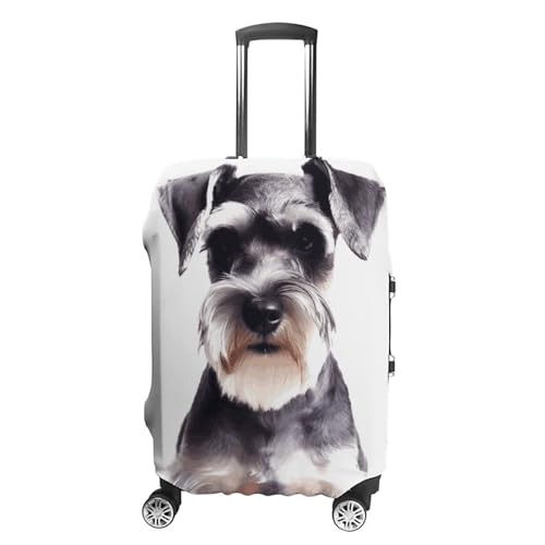 Well-behaved Schnauzer Luggage Covers Tsa Approved Suitcase Cover Elastic Washable Luggage Sleeve Carry on Cover Protector Anti-Scratch Suitcase Protector Fits 19-30 Inch Case(XL)