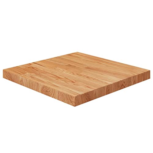 WIFESE 50x50x4cm Tischplatte Quadratisch Couchtisch Tabletop Massivholzplatte Esstisch Holzplatte Massiv Tischplatte Massivholz Tischplatte Eiche Tischplatte Holz Hellbraun Behandelte Eiche