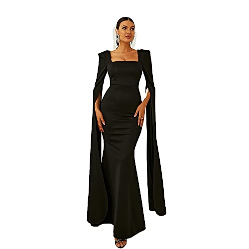 Amazon.com: Lin Lin Q Women's Formal Long Split Sleeve Prom Maxi Dress,  Bodycon Mermaid Floor-Length Evening Ball Gowns Black : Clothing, Shoes &  Jewelry
