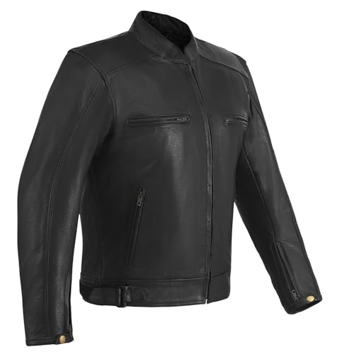 Men's Premium Cowhide Leather Vented 'Roadster' Cruiser Motorcycle Riding Jacket with Dual Concealed Carry Pockets (3X-Large)