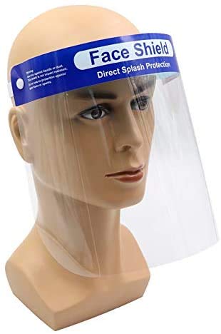 5 Pack Plastic Face Shield, Protective Full Facial Shield Face Visor, Clear Flim Face Cover Plastic Anti-splash and Anti-fog for Women and Men