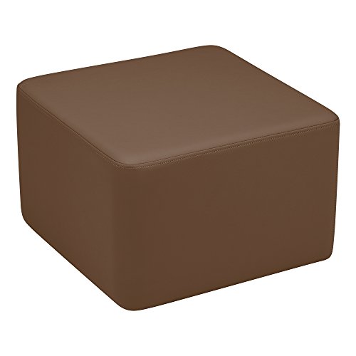 Image of Sprogs 12 inch H Structured Cube Stool -Flexible Modular Collaborative Soft Seating for Office, Home, Lounge and School Classrooms with Durable Frame -Chocolate
