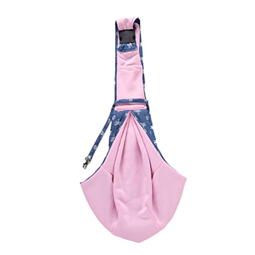 GRIRIW Pet Shoulder Bag for Dogs Cats Breathable Outdoor Sling Carrier with Zipper Pocket for Essentials Comfortable Crossbody Design for Walking Hiking Travel Coconut Tree