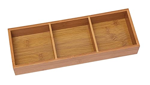 50% Off Discount Lipper International 823 Bamboo Wood 3-Compartment Organizer Tray, 11 5/8" x 4 1/8" x 1 3/4"
