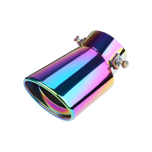 srasakan 車用 マフラーカッター 下向き式 口径2.5インチ エキゾーストチップ ステンレス製 斜めカット 排気管 マフラー パイプ テールパイプ 外装 パーツ カスタム 大型車 軽自動車 取付直径38-53mmに対応 ネオン色