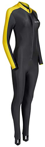 Neosport Full Body Long Sleeve Lycra Sports Suit For Women And Men – Helps Protect Against Uv Rays And Skin Irritants - Great For Swimming, Snorkeling, Scuba Diving And All Watersports, , Black/Yellow, 2X-Large #TOP4