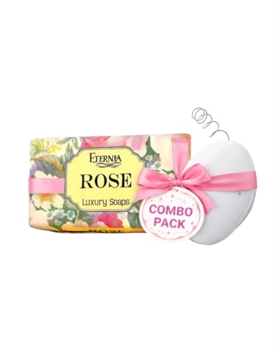 Image of Eternia Rose Luxury Soap Bar (250g) with Shower Radio | Face & Body Cleanser Combo for Soft, Glowing, Smooth & Fragrant Skin | Spa Bath Experience