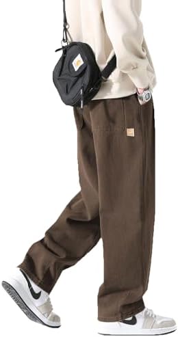 （07:30時点） [Olekei] サルエルパンツ メンズ ズボン ワイドパンツ メンズ ズボン 9分丈 無地 調整紐 人気 快適 ゆったり 通気性 大きいサイズ カジュアル 袴パンツ 快適 オールシーズン春 夏 秋 冬 (JP, アルファベット, 3XL, #9:ブラウン)