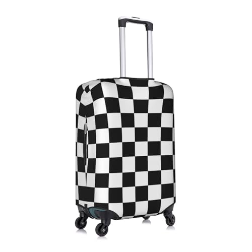 EdNeY Checkered White Black Racing Flag Travel Luggage Cover Elastic Anti-scratch Suitcase Cover Protector Spandex Stretch Luggage Baggage Covers Fits 22-24 Inch Luggage,M3