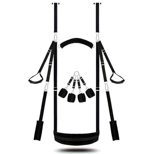 Columpio Variado para Parejas Premium Set, Columpio Portátil con Puerta, Experiencia Única para Adultos (Negro)