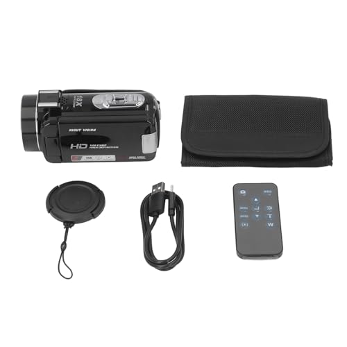 Caméscope HD 1080P avec nocturne infrarouge et télécommande noir