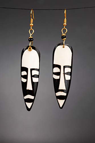 TEMBO AFRICA Handmade African Earrings Tribal Earrings Length: 3.5 Inches (with hooks) Boho Jewelry Gifts Handmade From Africa AE012