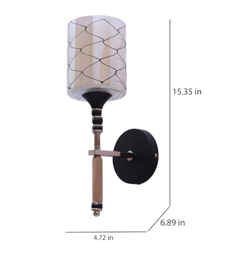 Image of ELAINTE Premium Wall Light | | Elegant Glass Wall Lamp for Living Room & Hallway | 3 Years Warranty | Free Bulb (Aurea-Single)