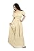 Reminisce Renaissance Peasant Faire Gown Boho Hippie Sun Dress (L/XL, Cream)