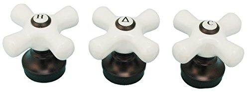 Porcelain Handle (3 Pieces) Fits Delta 3-Handle Shower Faucet, Oil Rubbed Bronze Finish - By Plumbusa 32337Bobx3 #TOP15