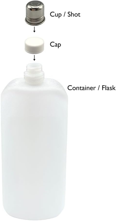 Plastic Travel Flask 26 oz, Set of 2