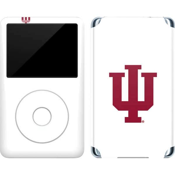 Skinit Decal MP3 Player Skin Compatible with iPod Classic (6th Gen) 80GB - Officially Licensed Indiana University IU Logo White Design