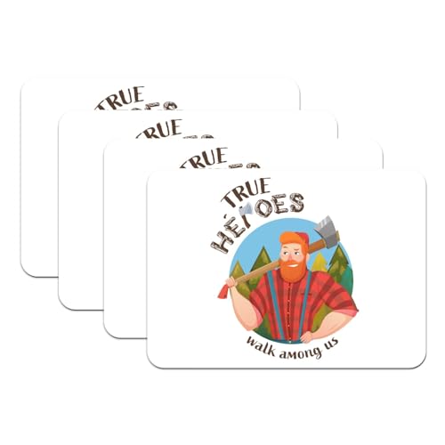 Dessous en caoutchouc True Heroes lot de 4 sets de table blancs imperméables grand format