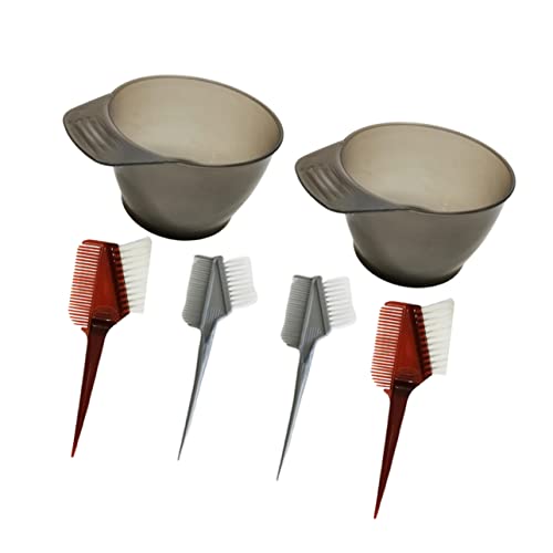 VICASKY 6pc Mixing Bowls Kit for Hairstylist Hair Coloring Tools Set Dye Comb Plastic Washable Salon Use Random Style