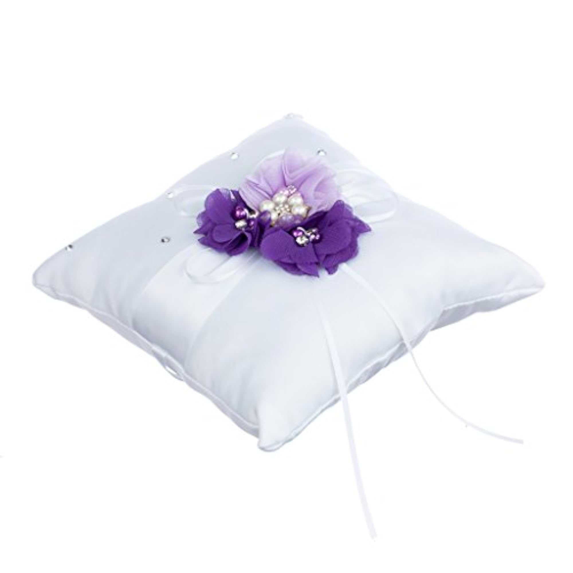 Wedding Ceremony Ring Pillow Cushion Bearer Crystal Pearl